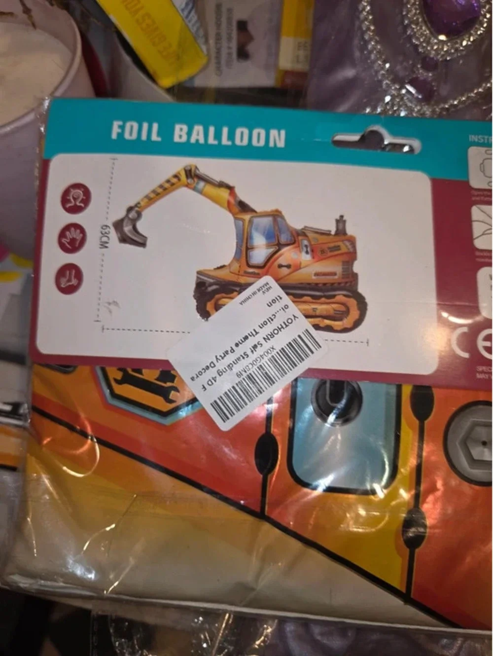 4D foil balloon excavator party